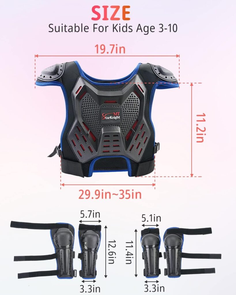 Kids Dirt Bike Gear - StarknightMT Youth Motorcycle Riding Protective Gear Motocross Armor Suit Chest Protector for Boys Girls Mountain Biking Cycling