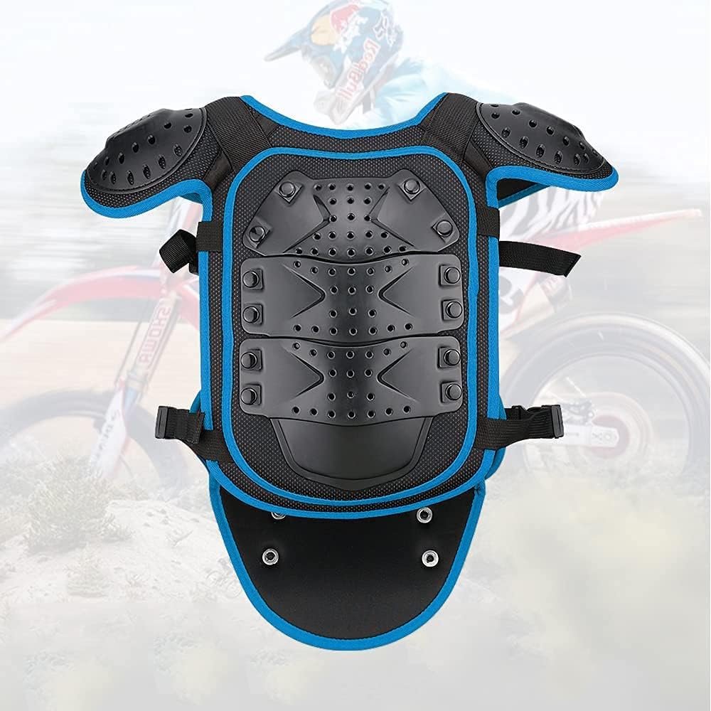 StarknightMT Upgraded Motorcycle Kids Armor Suit Dirt Bike Gear Elbow Knee Pads Chest Belly Protector Motocross Riding Guards Set（Black）