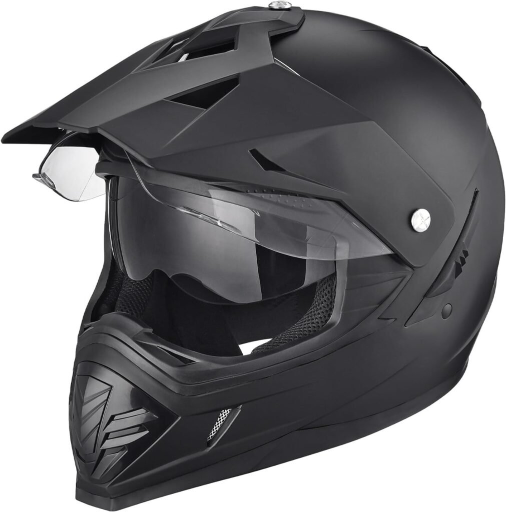 AHR Full Face Dual Sport Motorcycle Helmet Dirt Bike Off Road ATV Motocross Lightweight Helmet DOT Approved