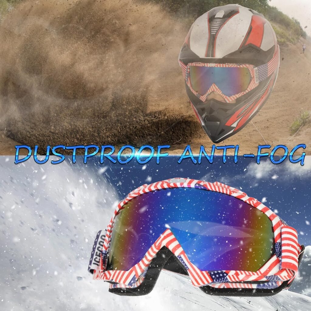 Dirt Bike Goggles - Windproof Motorcycle,ATV,Riding,dirtbike,Ski Goggles for Men Women Youth Kids