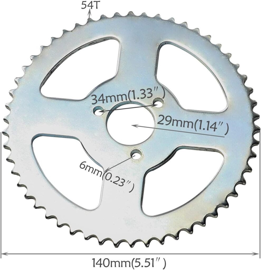 54T T8F Rear Chain Sprocket  116 Links T8F Chain Kit For Mini Pit Bike Pocket Dirt Bikes ATV Quad