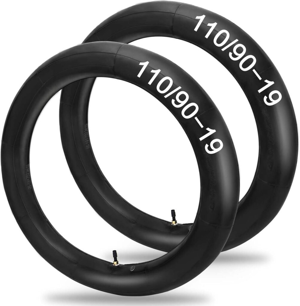 110/90-19 (4.50 x 19) Inner Tubes 110/90-19 Dirt Bike Tube Heavy Duty Motorcycle Tube with TR4 Straight Valve Stem Fits Motorcycle 3mm Thick（2 PCS）