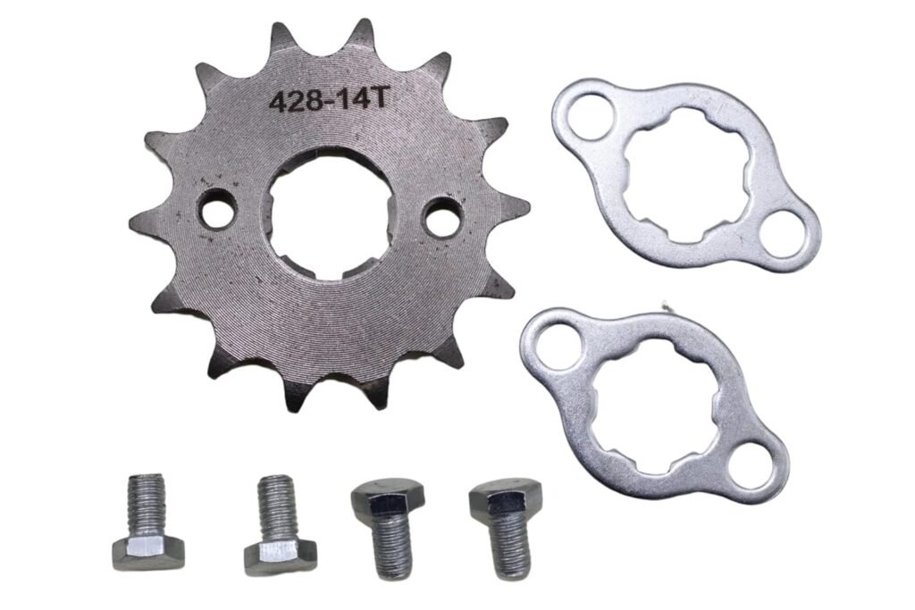 Motorcycle 428 Front Sprocket for 50cc 70cc 90cc 110cc 125cc 140cc 160cc Dirt Pit Bike Mini Bike TaoTao Roketa Coolster Sunl Lifan Loncin ATV Quad 4 Wheeler Moped (428-17T, 20MM)